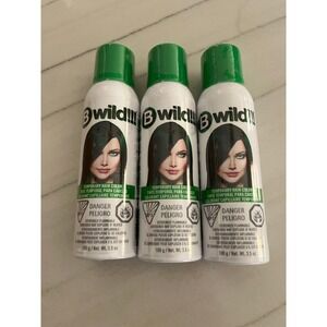 3 cans of B Wild Temporary Hair Color Spray - Green